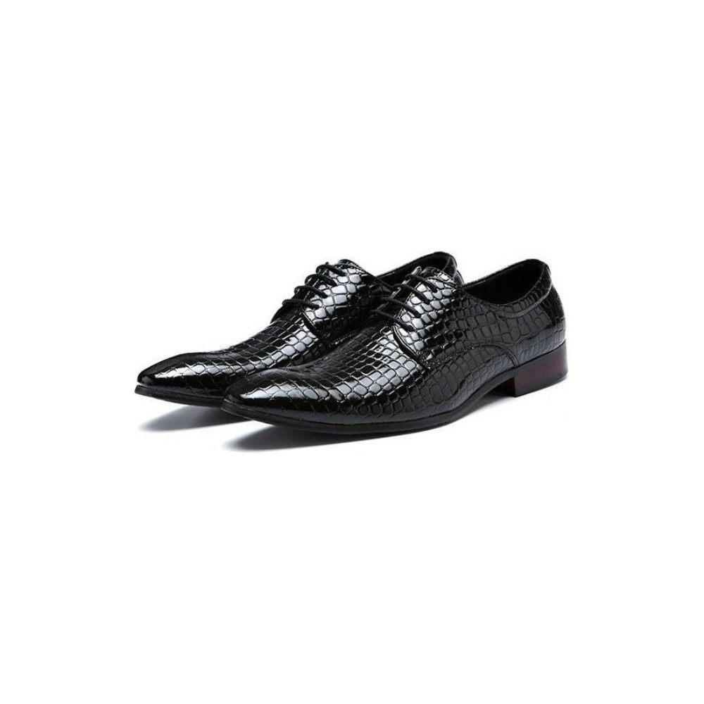 Chaussures Formelles Pour Hommes Mariage À Bout Pointu Relief - Noir