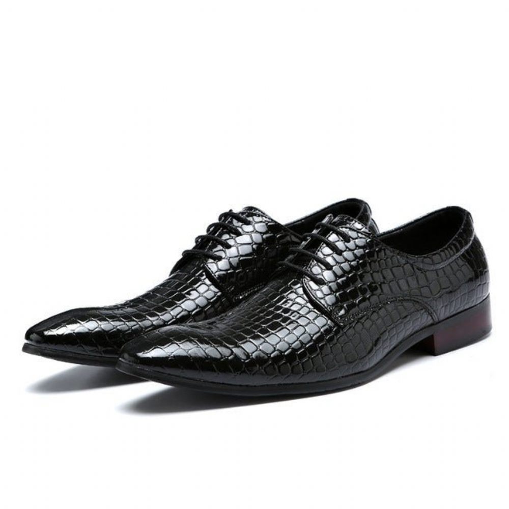 Chaussures Formelles Pour Hommes Mariage À Bout Pointu Relief - Noir