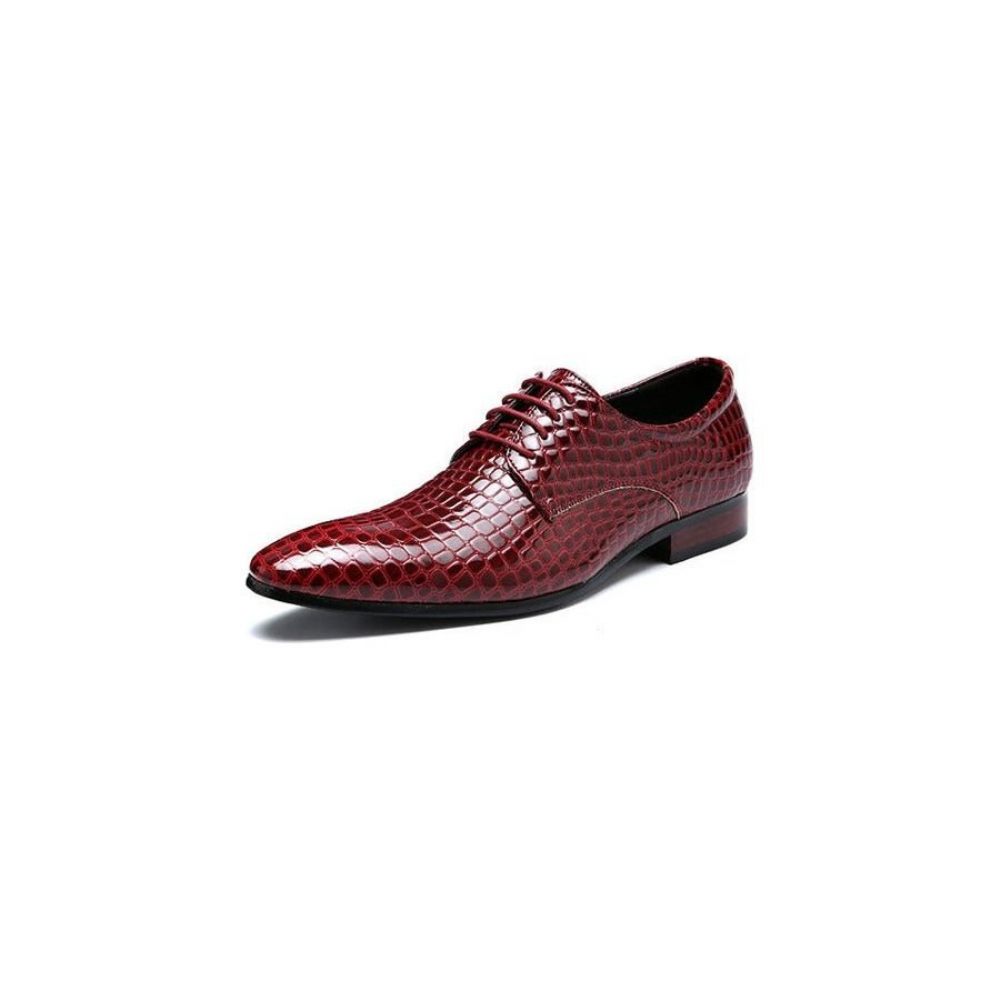 Chaussures Formelles Pour Hommes Mariage À Bout Pointu Relief - Rouge