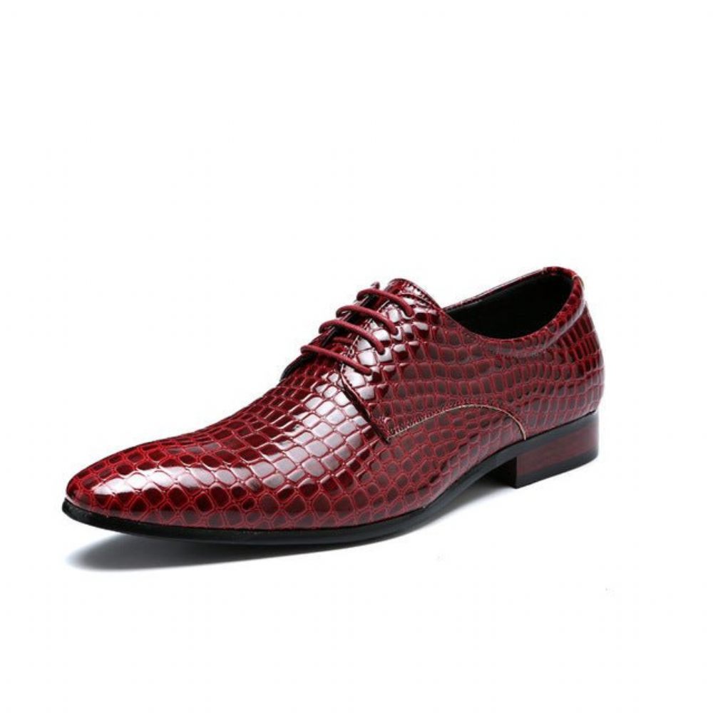 Chaussures Formelles Pour Hommes Mariage À Bout Pointu Relief - Rouge