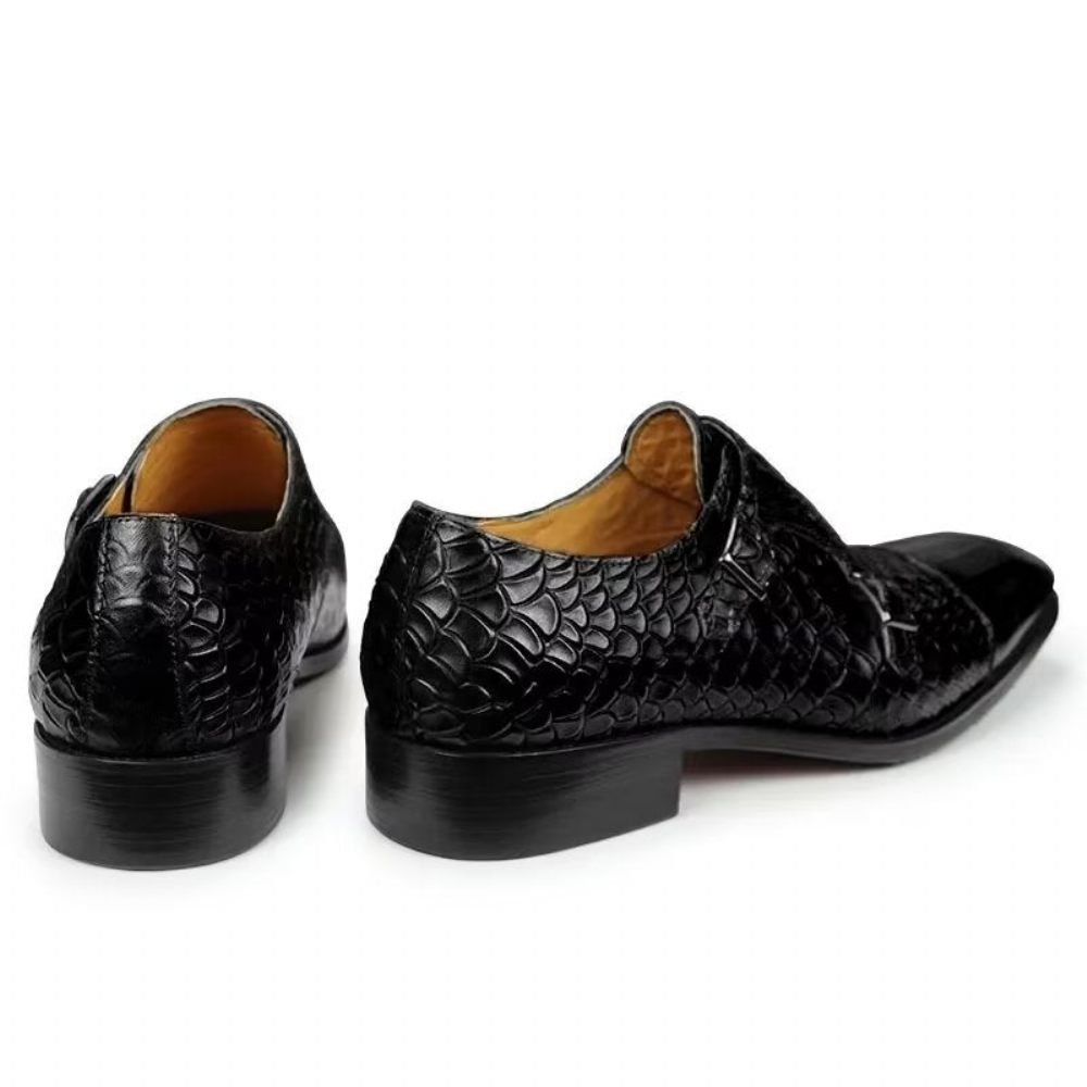 Chaussures Formelles Pour Hommes Mariage Brogue Cuir Personnalisées Élégantes - Noir