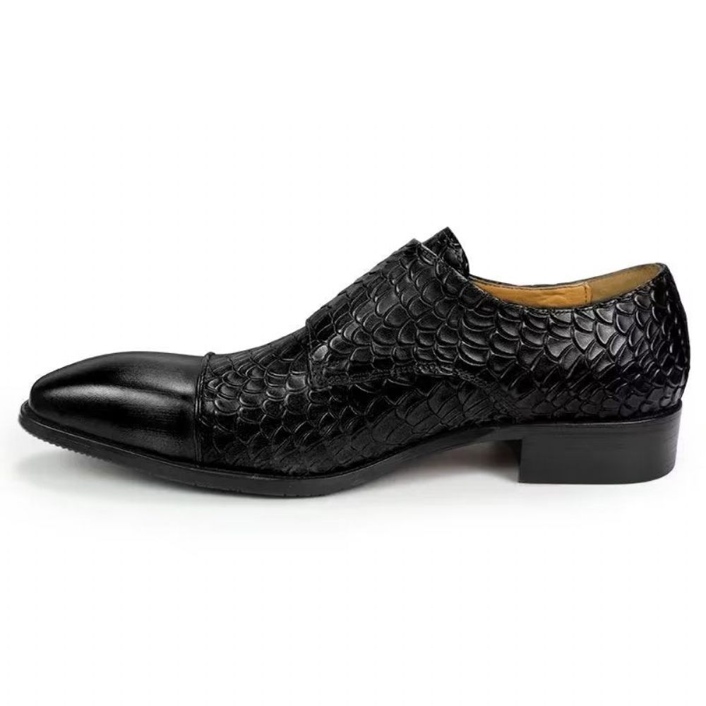 Chaussures Formelles Pour Hommes Mariage Brogue Cuir Personnalisées Élégantes - Noir