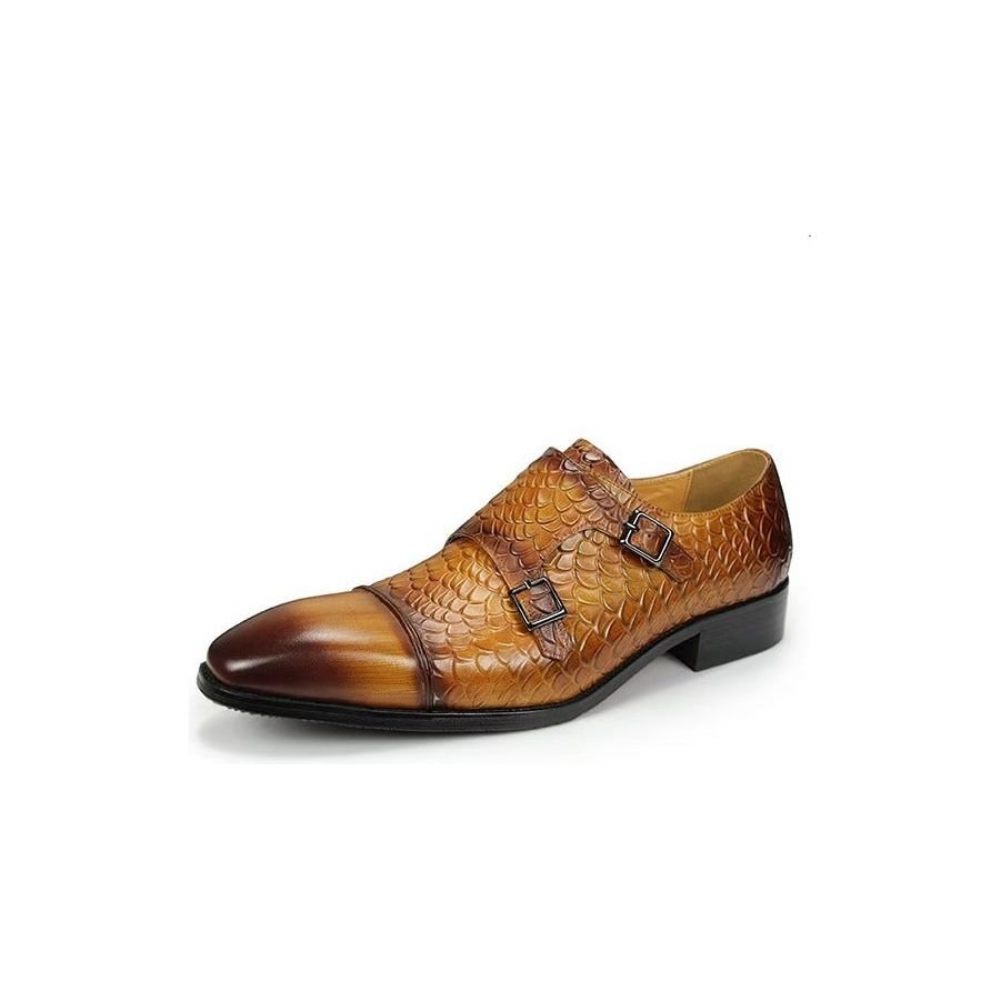 Chaussures Formelles Pour Hommes Mariage Brogue Cuir Personnalisées Élégantes - Marron