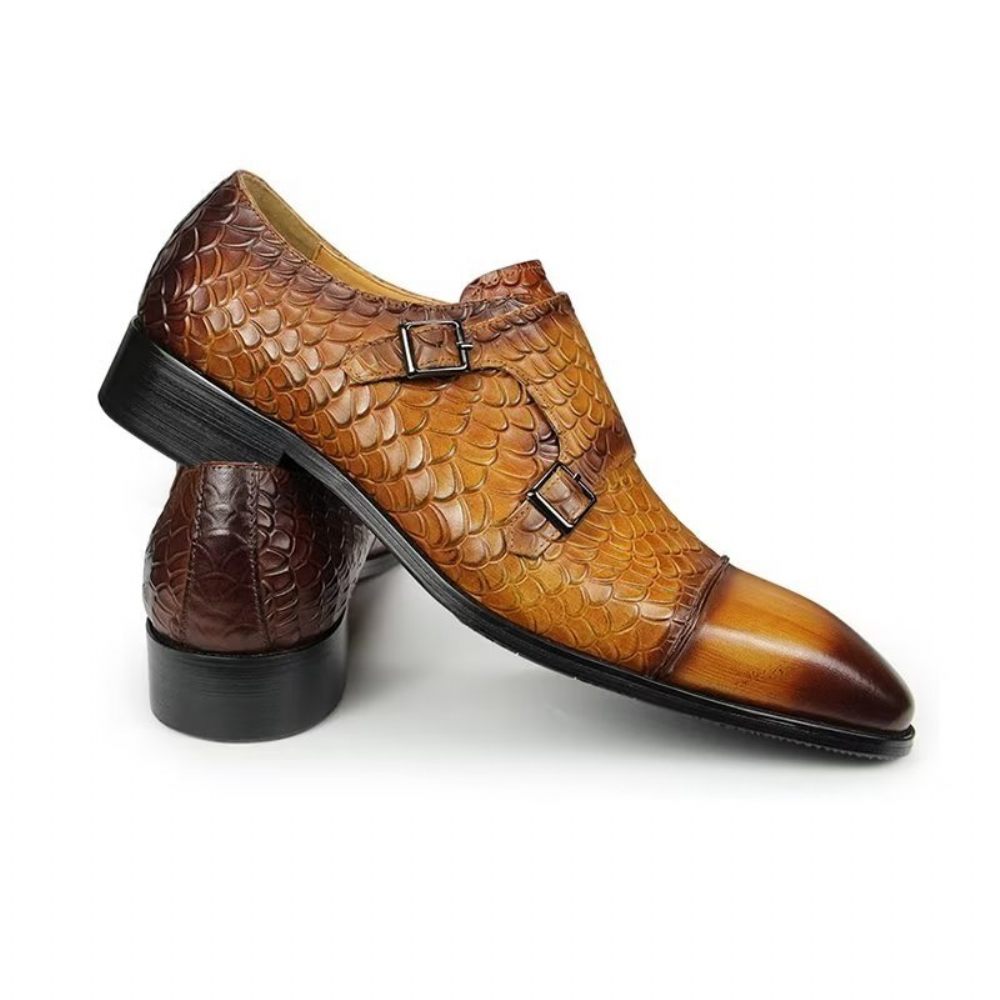 Chaussures Formelles Pour Hommes Mariage Brogue Cuir Personnalisées Élégantes - Marron