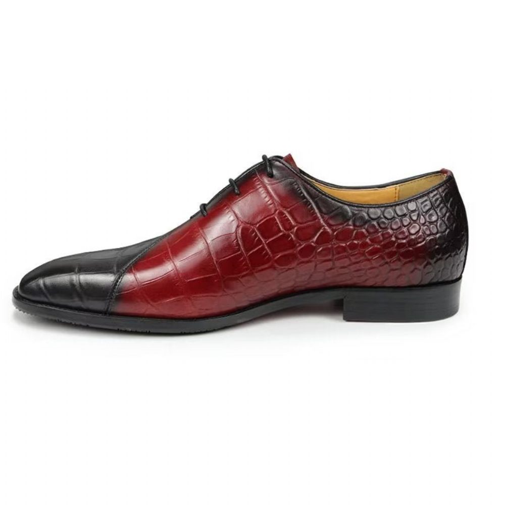 Chaussures Formelles Pour Hommes Mariage Cuir Brogue Chic - Rouge