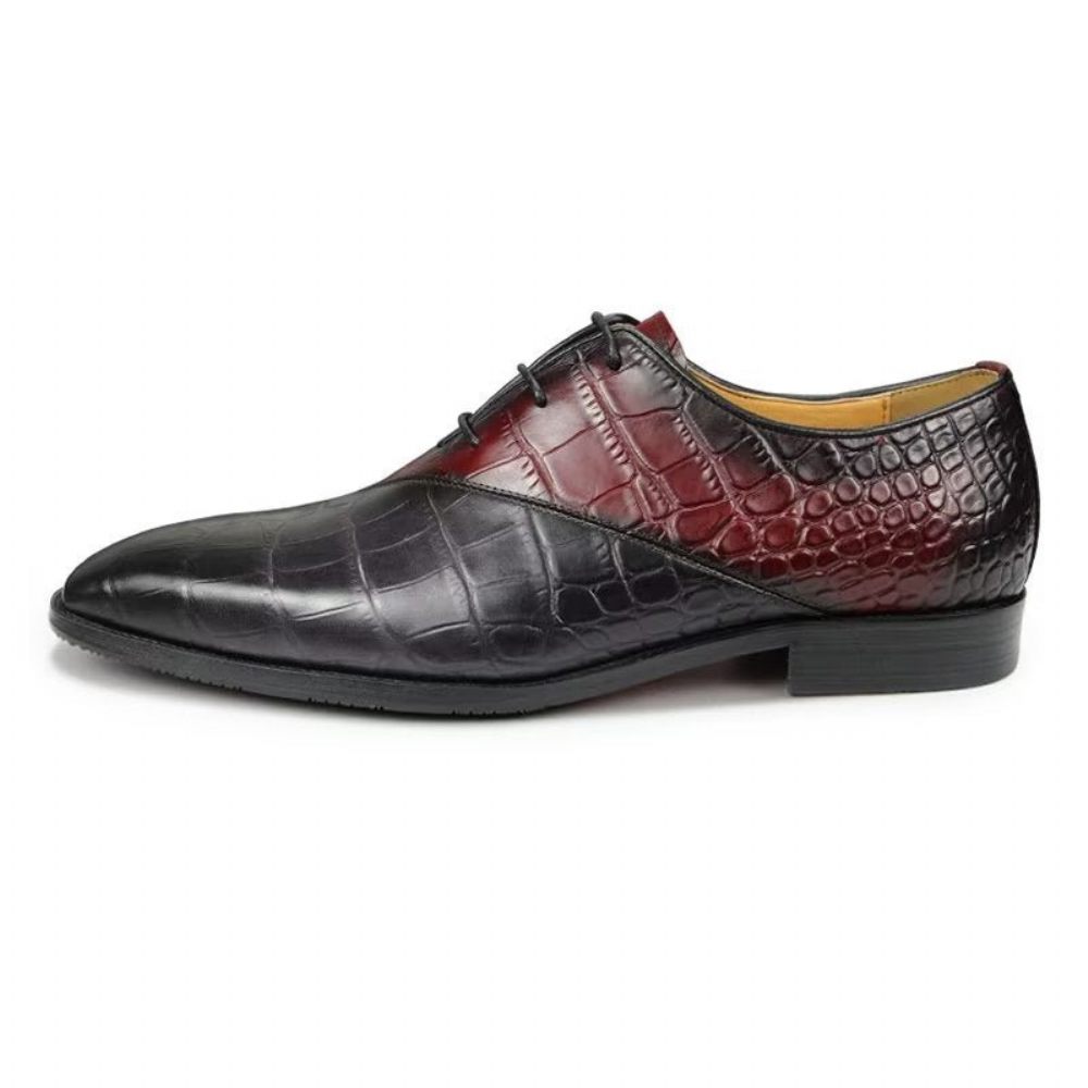 Chaussures Formelles Pour Hommes Mariage Cuir Brogue Chic - Rouge