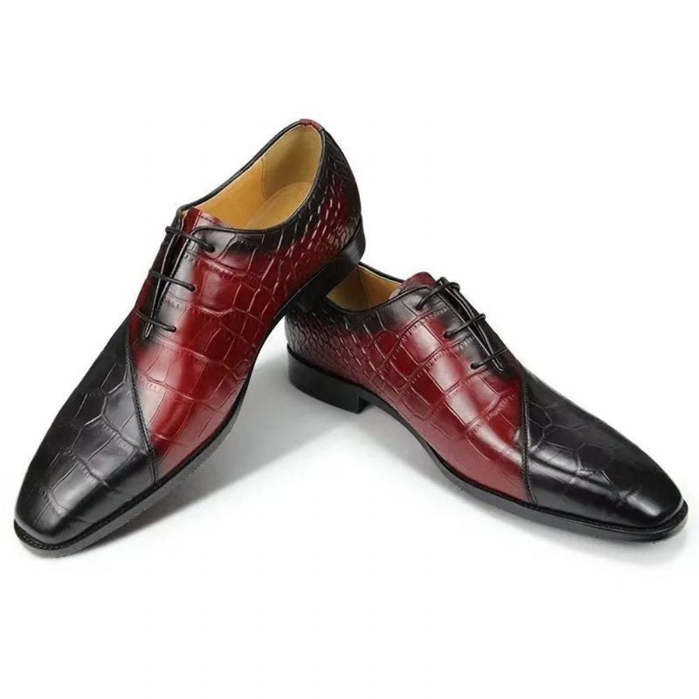 Chaussures Formelles Pour Hommes Mariage Cuir Brogue Chic - Rouge