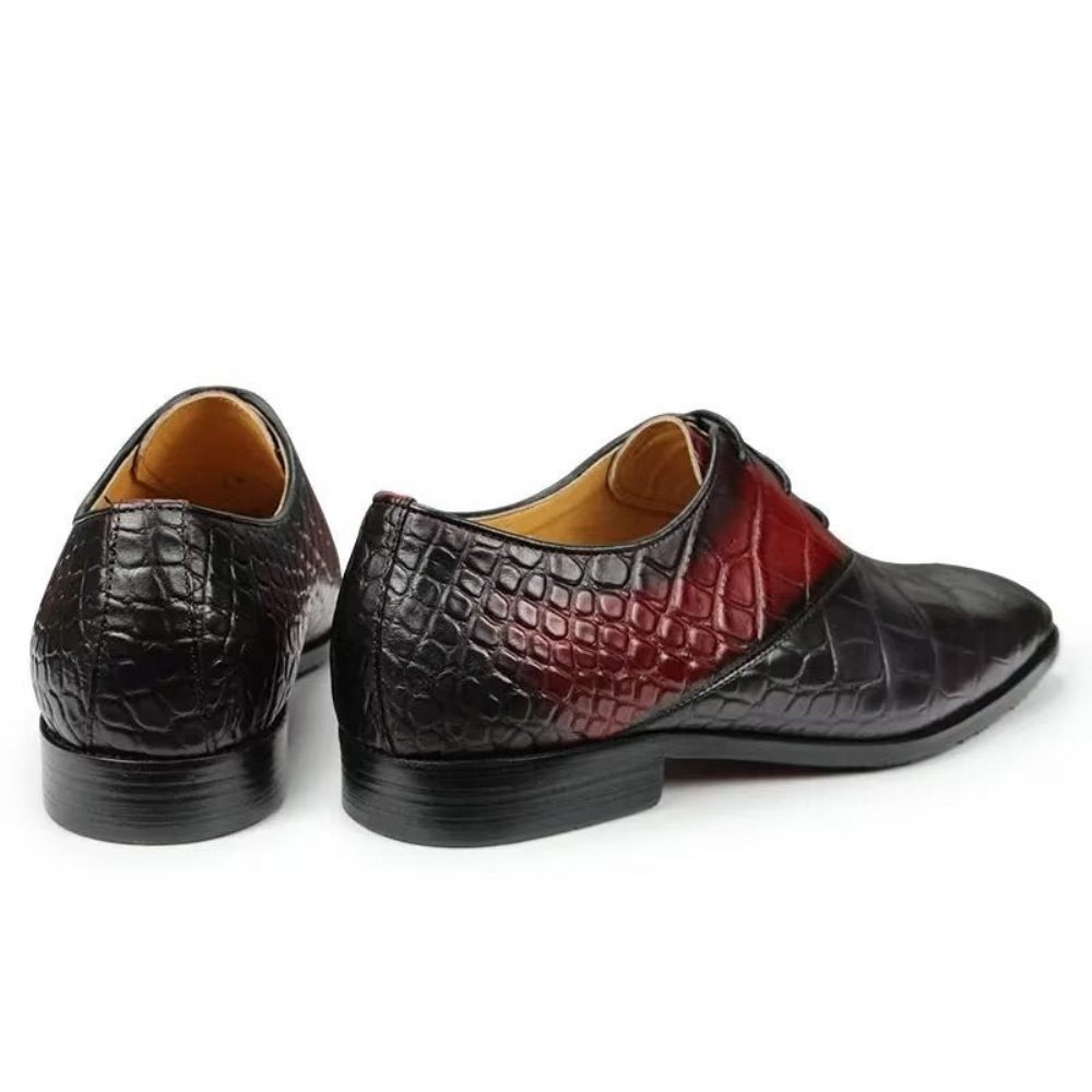 Chaussures Formelles Pour Hommes Mariage Cuir Brogue Chic - Rouge