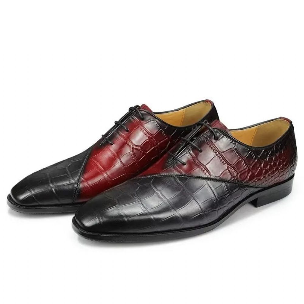 Chaussures Formelles Pour Hommes Mariage Cuir Brogue Chic - Rouge