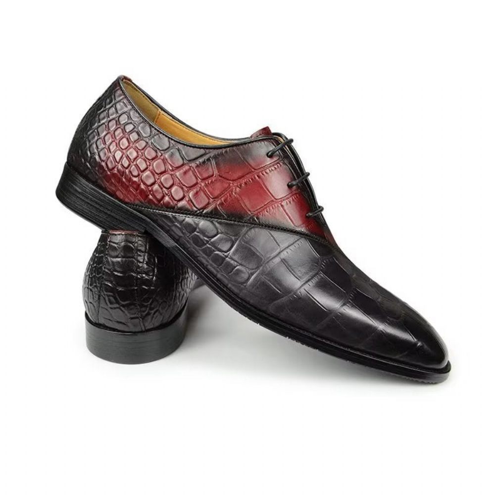 Chaussures Formelles Pour Hommes Mariage Cuir Brogue Chic - Rouge