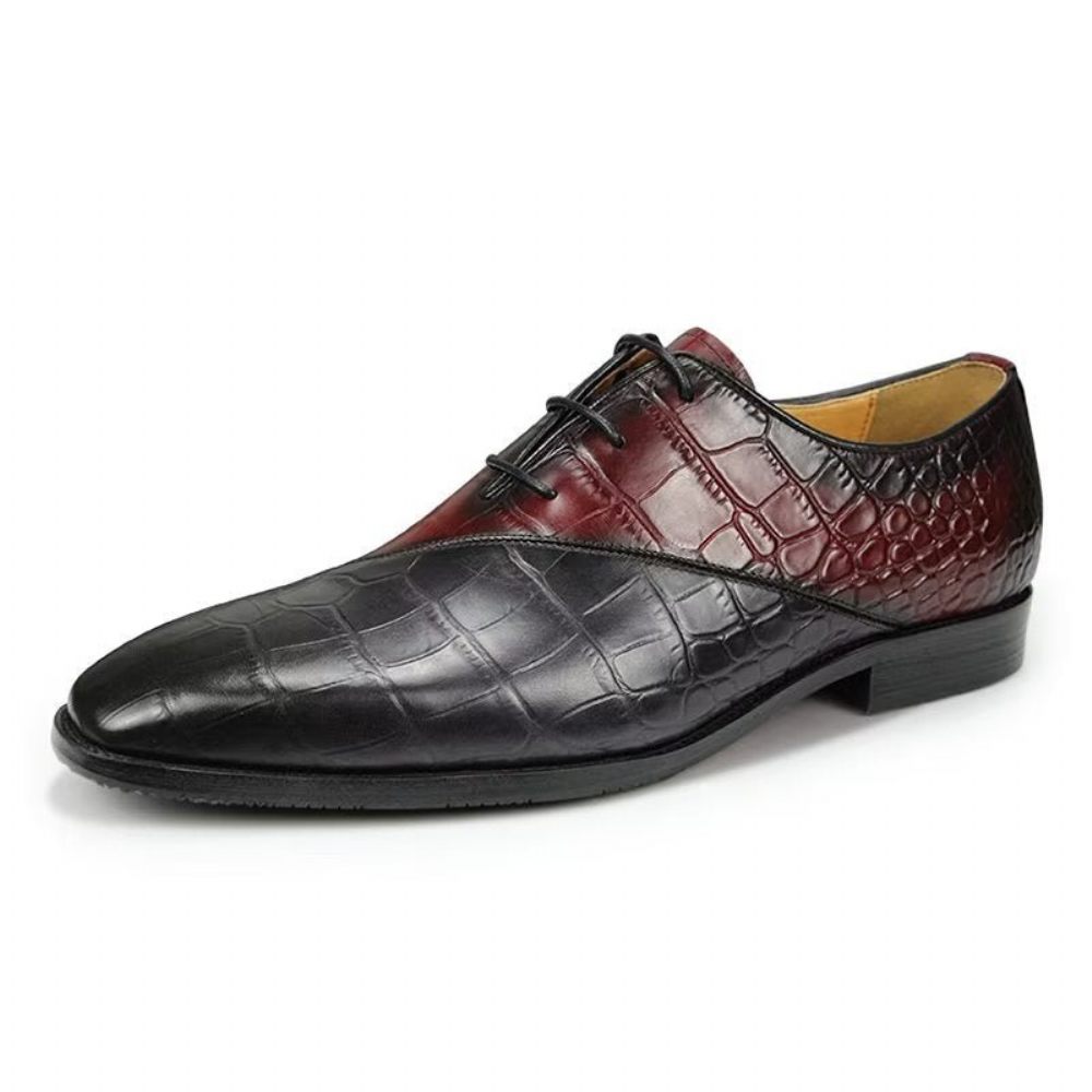 Chaussures Formelles Pour Hommes Mariage Cuir Brogue Chic - Rouge