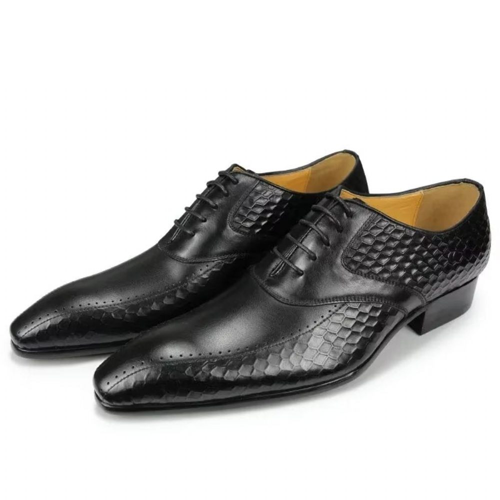 Chaussures Formelles Pour Hommes Mariage Cuir Brogue Chic - Noir