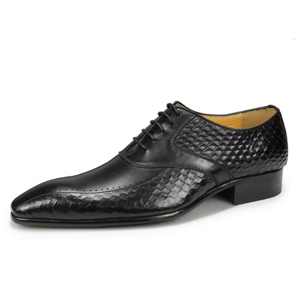 Chaussures Formelles Pour Hommes Mariage Cuir Brogue Chic - Noir