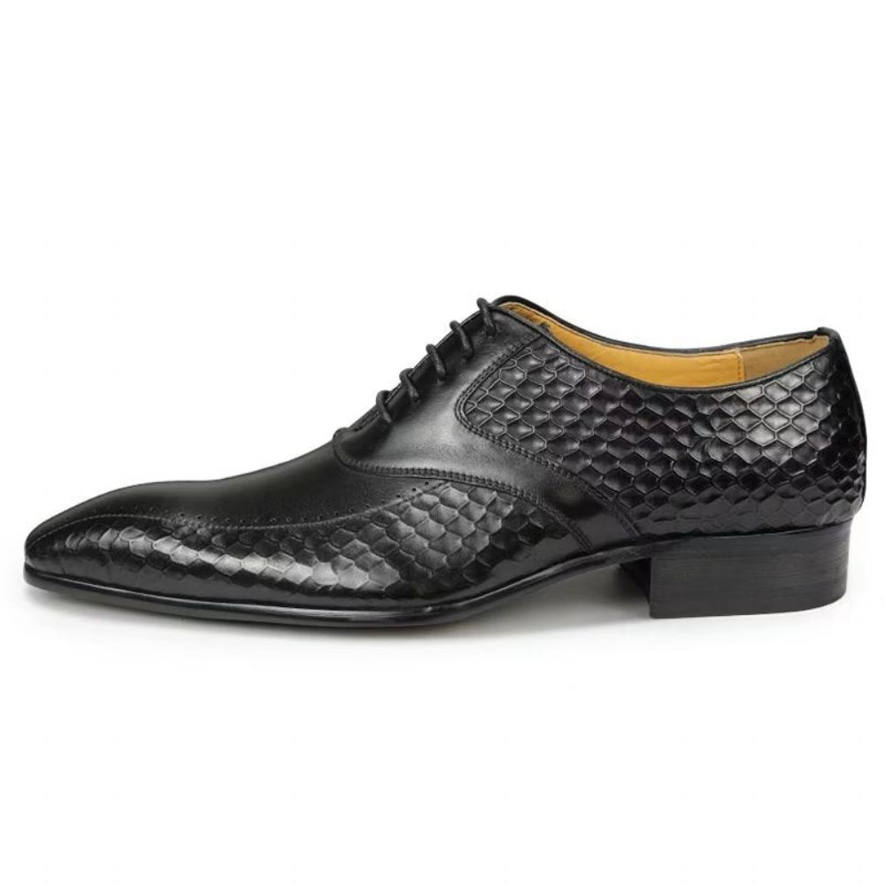 Chaussures Formelles Pour Hommes Mariage Cuir Brogue Chic - Noir