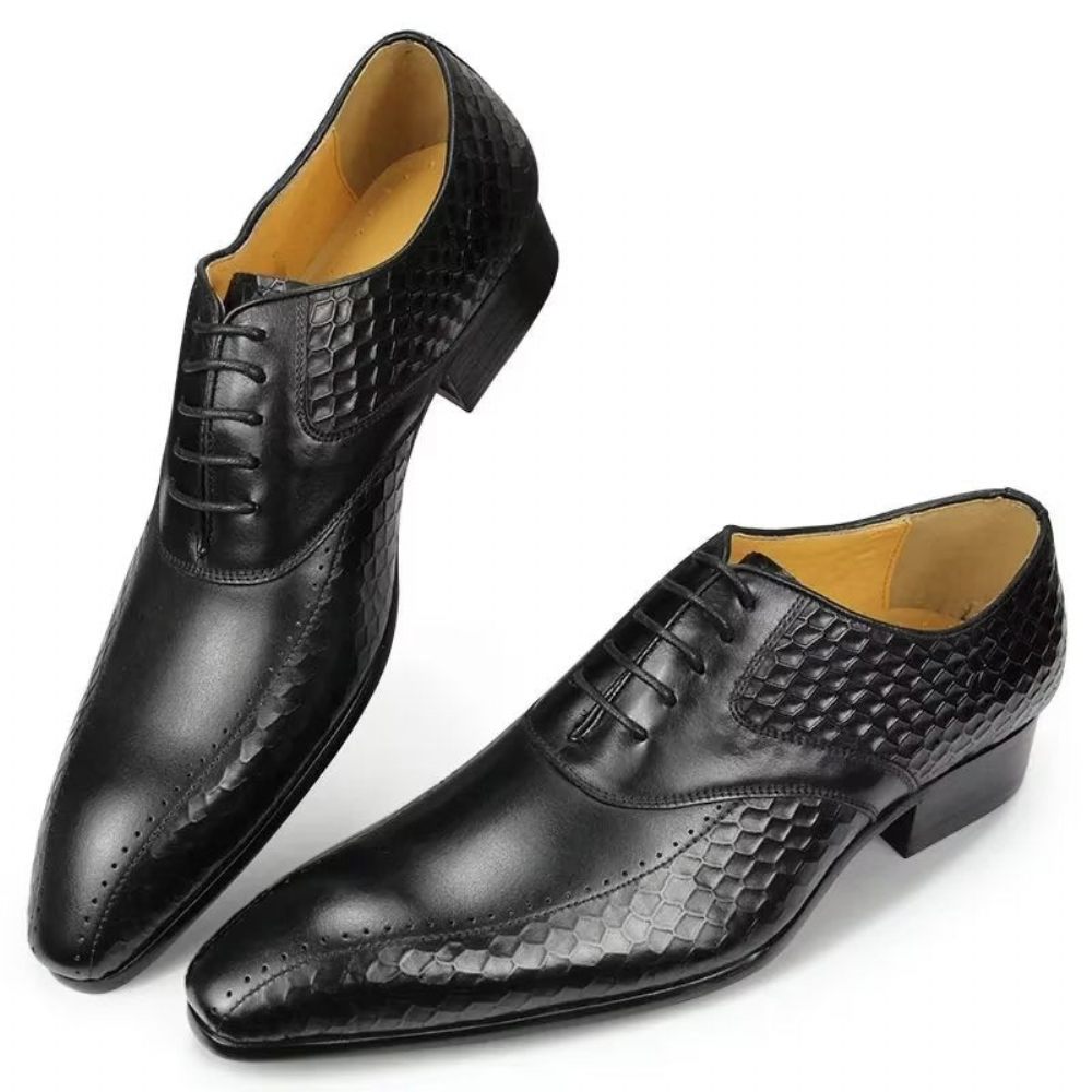 Chaussures Formelles Pour Hommes Mariage Cuir Brogue Chic - Noir