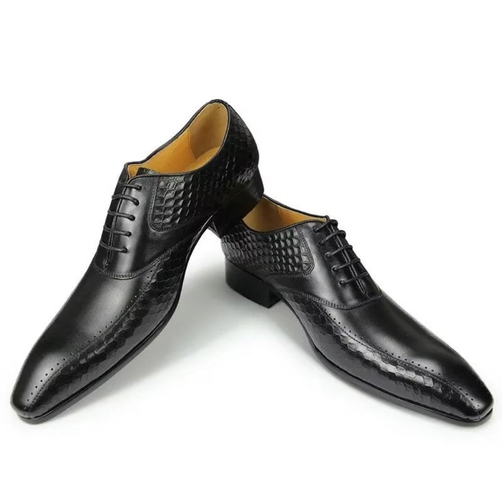 Chaussures Formelles Pour Hommes Mariage Cuir Brogue Chic - Noir