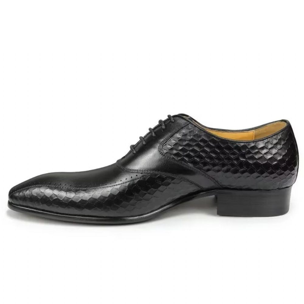 Chaussures Formelles Pour Hommes Mariage Cuir Brogue Chic - Noir