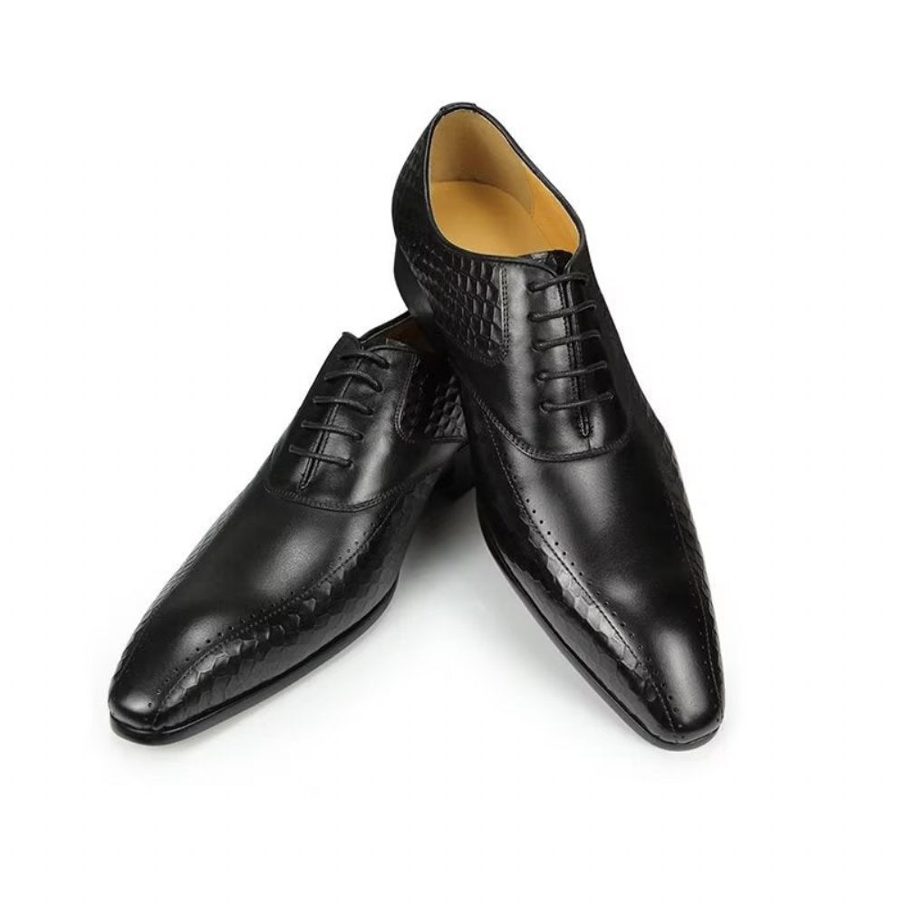 Chaussures Formelles Pour Hommes Mariage Cuir Brogue Chic - Noir