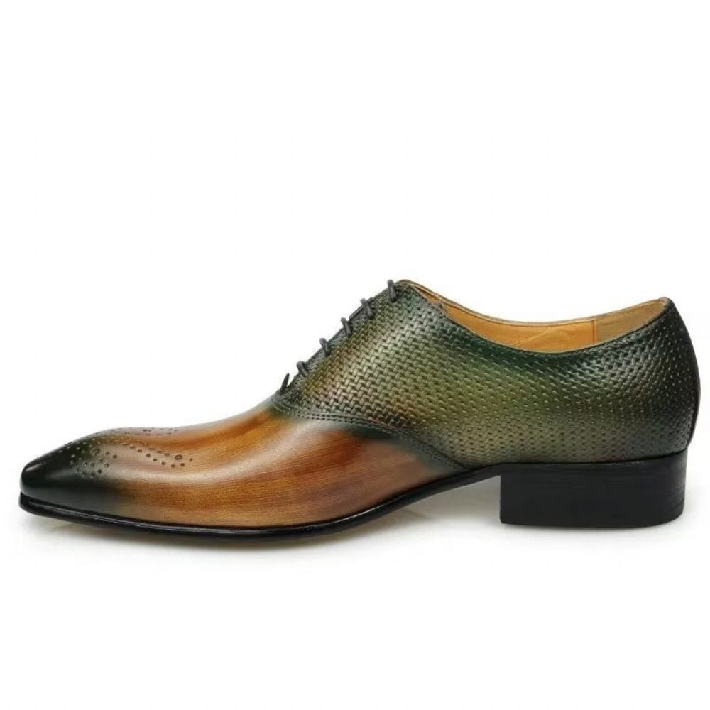 Chaussures Formelles Pour Hommes Mariage Cuir Brogue Personnalisées Élégantes - Vert