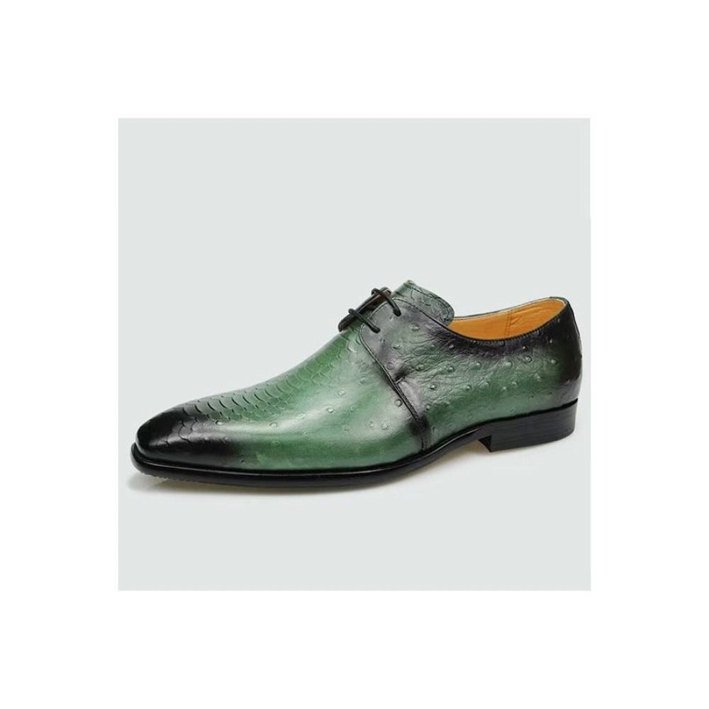 Chaussures Formelles Pour Hommes Mariage Cuir Brogue Sur Mesure Chics - Vert