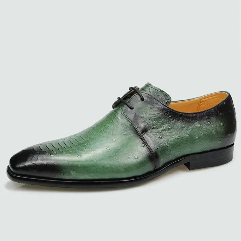 Chaussures Formelles Pour Hommes Mariage Cuir Brogue Sur Mesure Chics - Vert