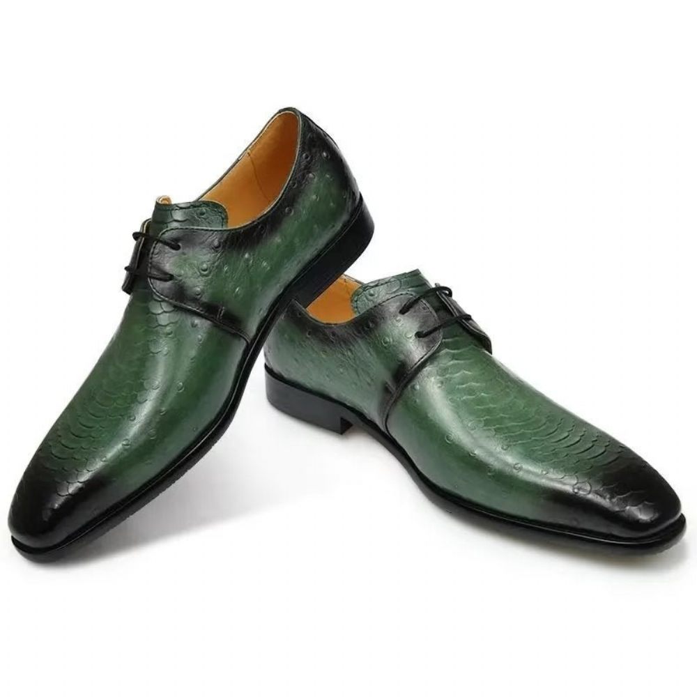 Chaussures Formelles Pour Hommes Mariage Cuir Brogue Sur Mesure Chics - Vert