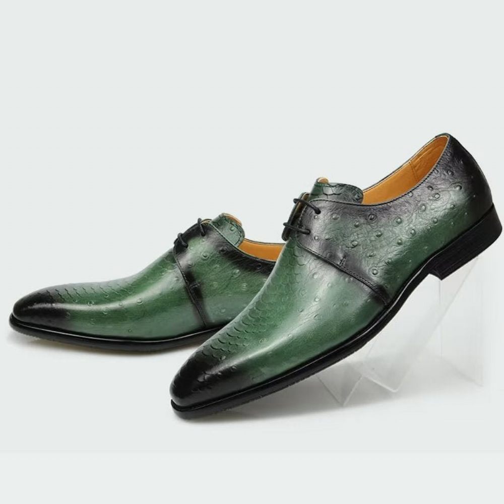 Chaussures Formelles Pour Hommes Mariage Cuir Brogue Sur Mesure Chics - Vert