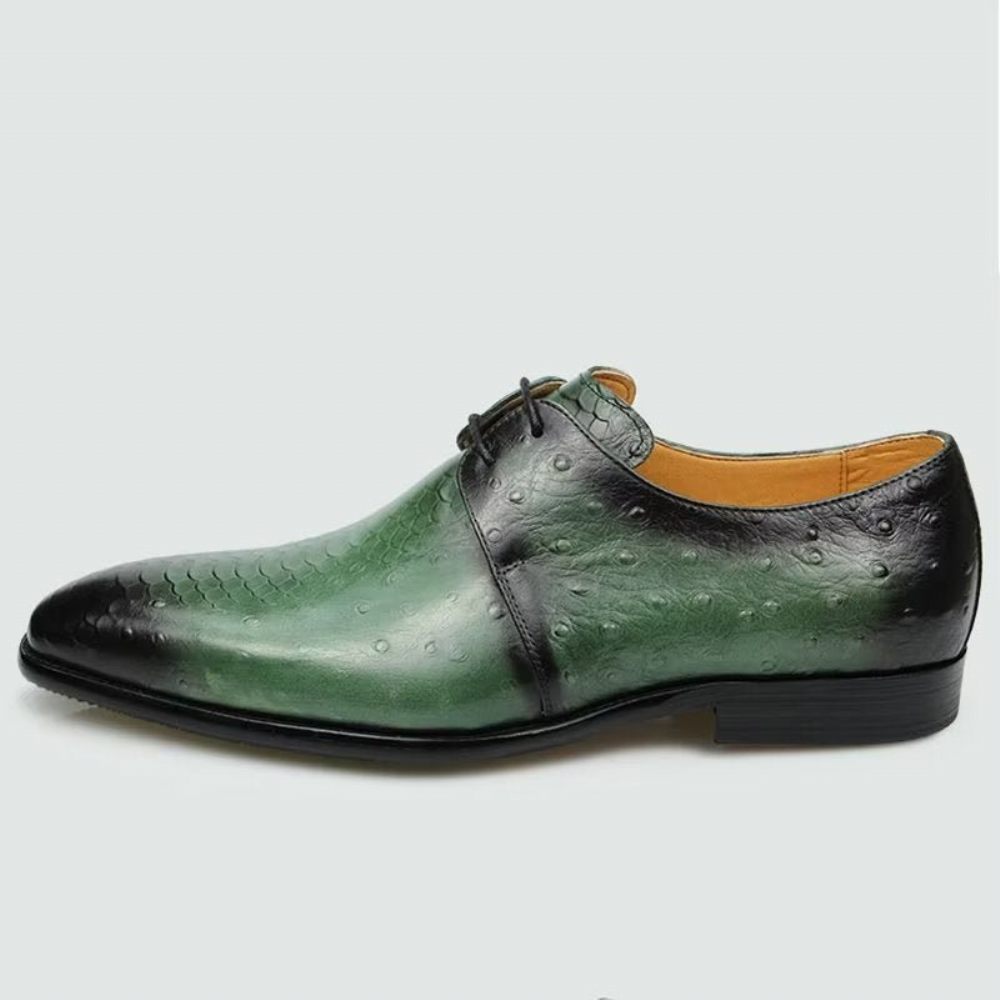 Chaussures Formelles Pour Hommes Mariage Cuir Brogue Sur Mesure Chics - Vert