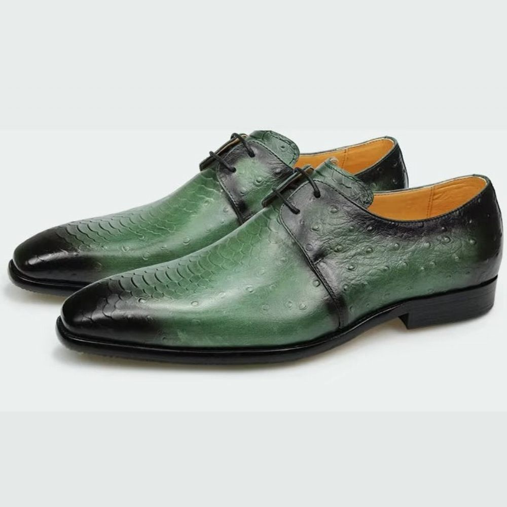 Chaussures Formelles Pour Hommes Mariage Cuir Brogue Sur Mesure Chics - Vert