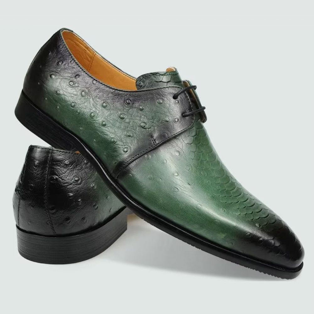 Chaussures Formelles Pour Hommes Mariage Cuir Brogue Sur Mesure Chics - Vert