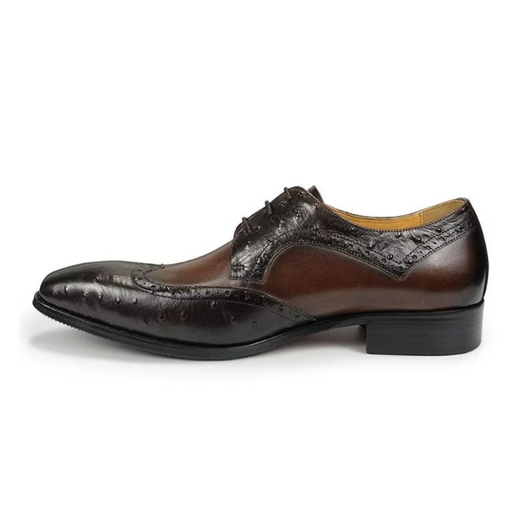 Chaussures Formelles Pour Hommes Mariage Cuir Brogue Sur Mesure Modish - Café