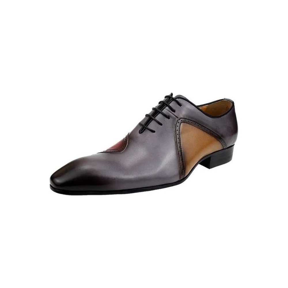 Chaussures Formelles Pour Hommes Mariage Cuir Richelieu Sur Mesure Opulentes - Gris