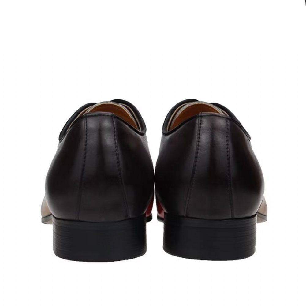 Chaussures Formelles Pour Hommes Mariage Cuir Richelieu Sur Mesure Opulentes - Noir