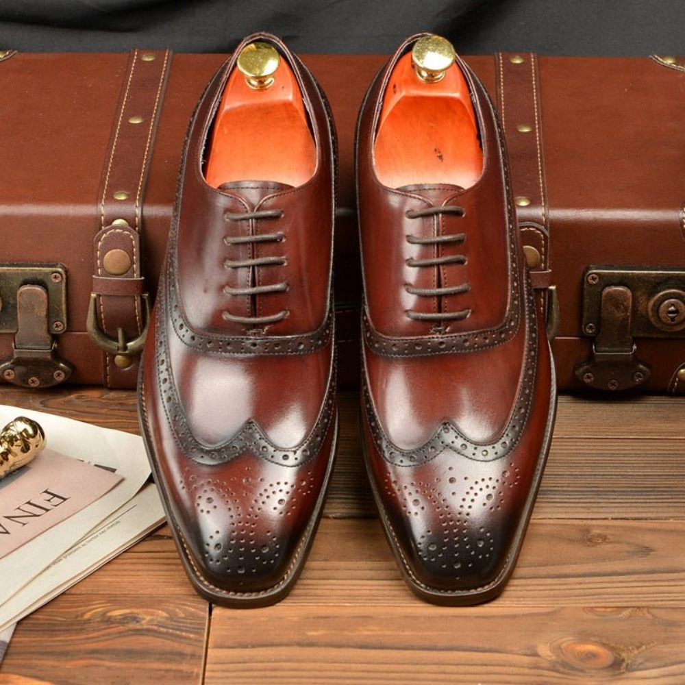 Chaussures Formelles Pour Hommes Mariage À Lacets - Café