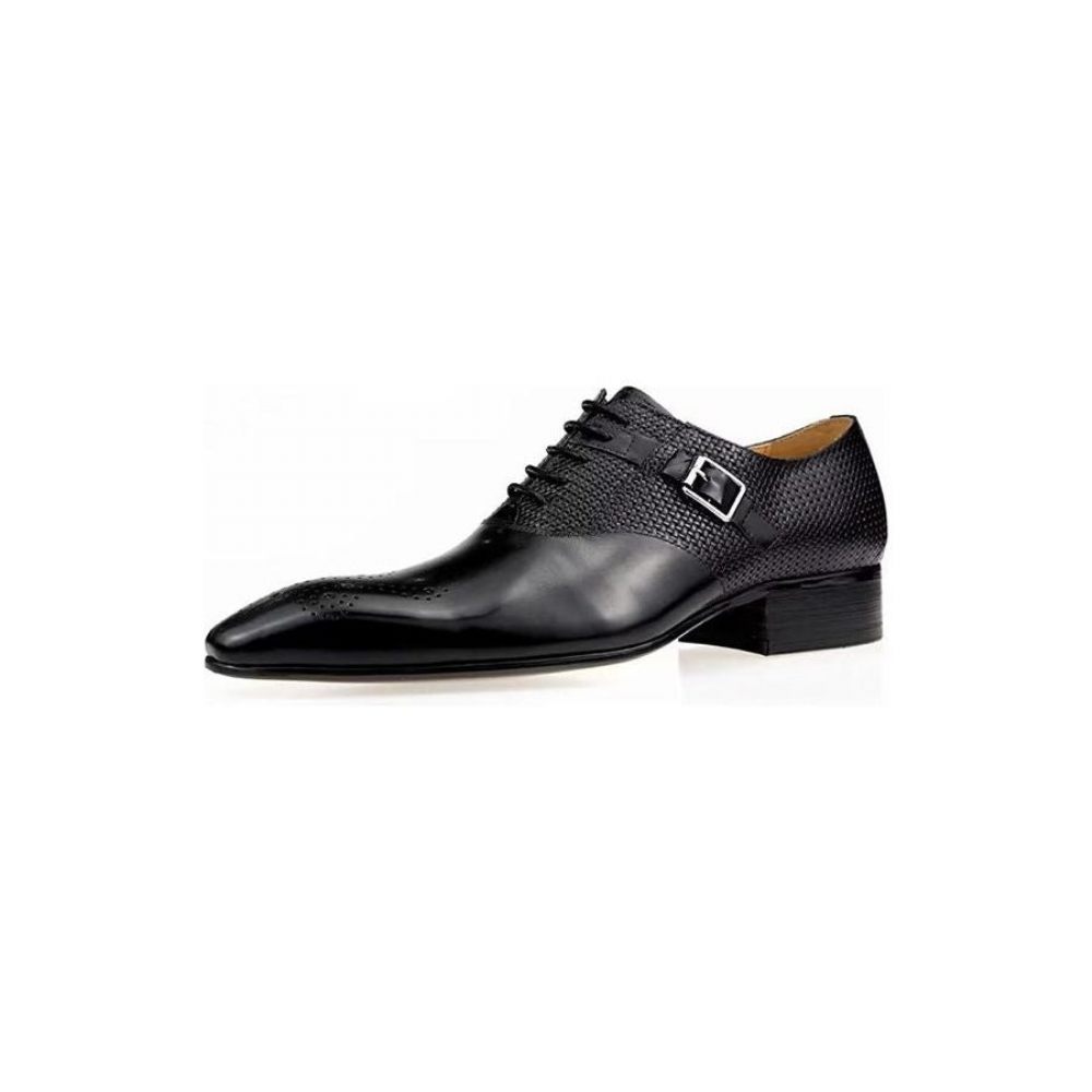 Chaussures Formelles Pour Hommes Mariage À Lacets Cuir Brogue Élégant