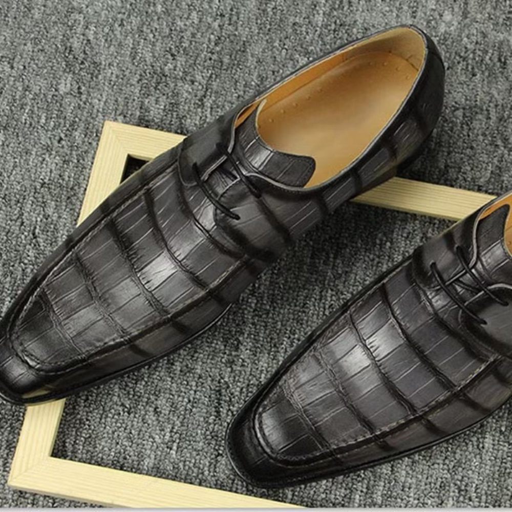 Chaussures Formelles Pour Hommes Mariage À Lacets Personnalisées - Gris