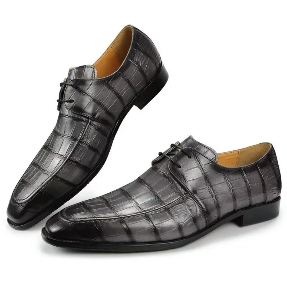 Chaussures Formelles Pour Hommes Mariage À Lacets Personnalisées - Gris