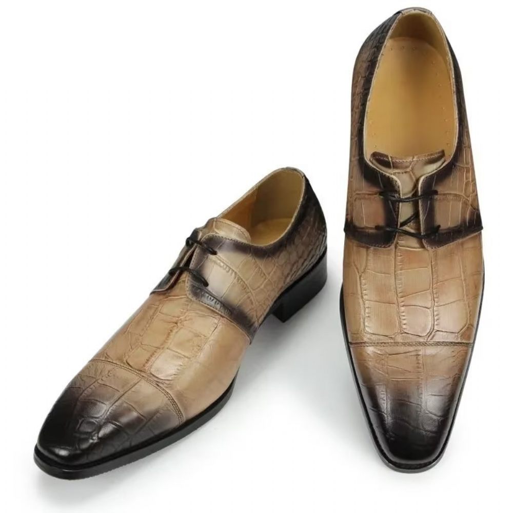 Chaussures Formelles Pour Hommes Mariage À Lacets Personnalisées - Marron