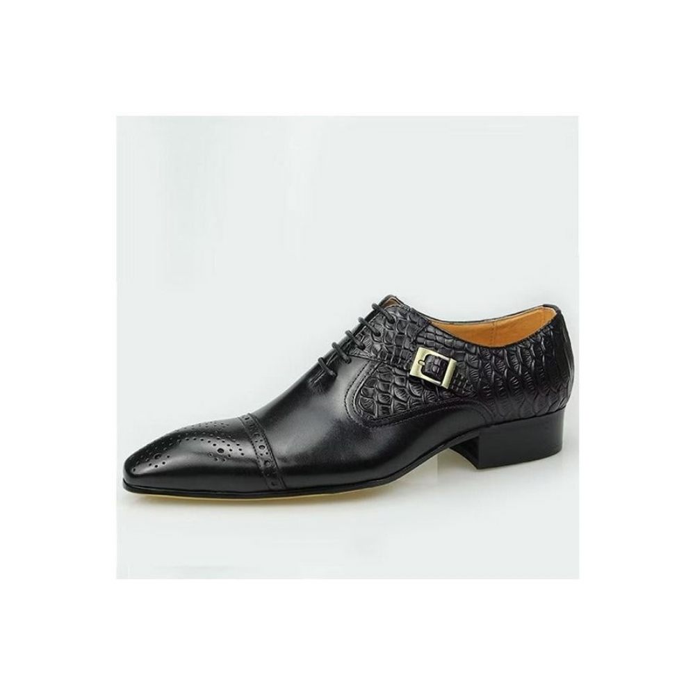 Chaussures Formelles Pour Hommes Mariage À Lacets Personnalisées - Noir