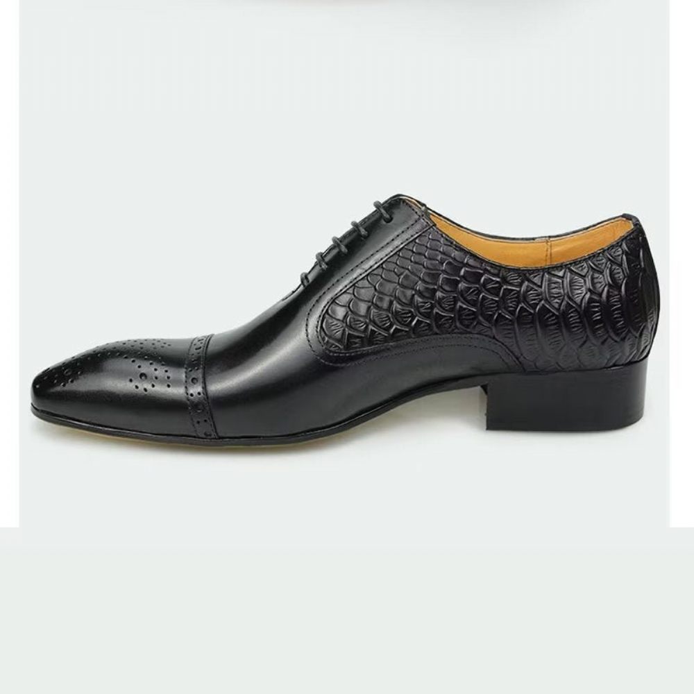 Chaussures Formelles Pour Hommes Mariage À Lacets Personnalisées - Noir