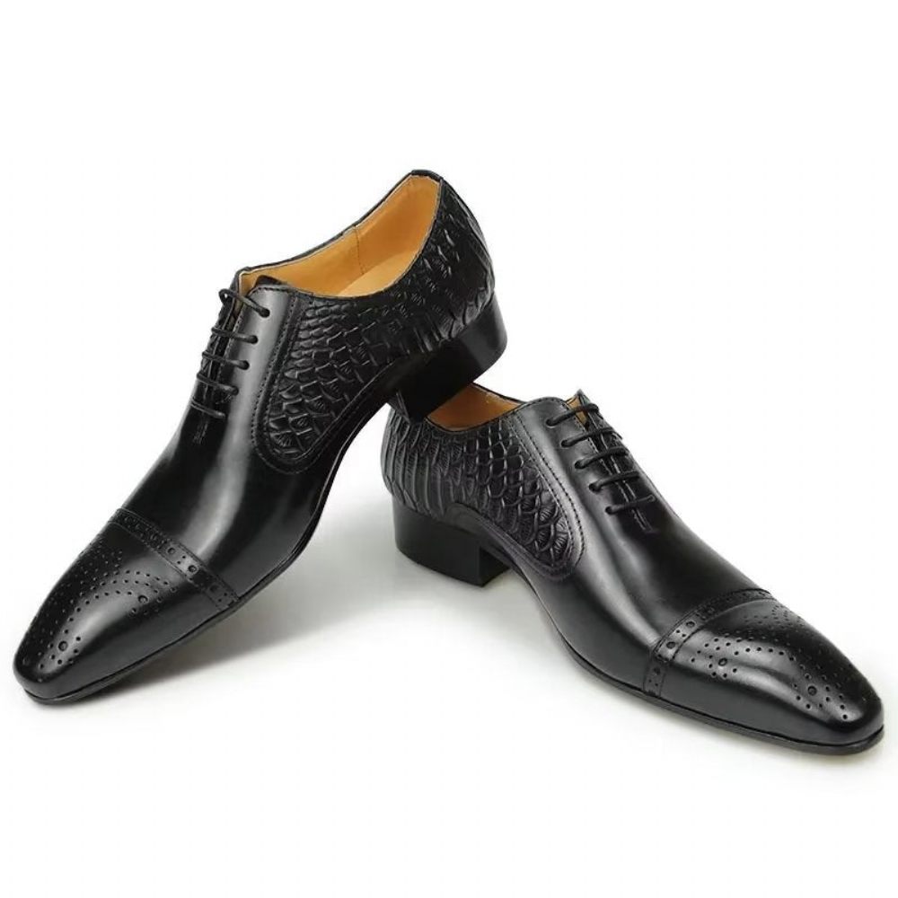 Chaussures Formelles Pour Hommes Mariage À Lacets Personnalisées - Noir