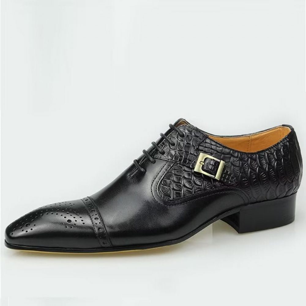 Chaussures Formelles Pour Hommes Mariage À Lacets Personnalisées - Noir