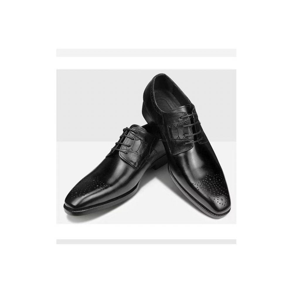 Chaussures Formelles Pour Hommes Mariage À Lacets Personnalisées - Noir