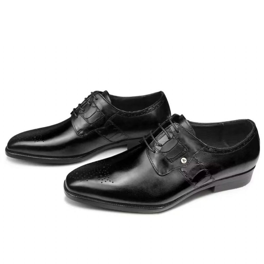 Chaussures Formelles Pour Hommes Mariage À Lacets Personnalisées - Noir