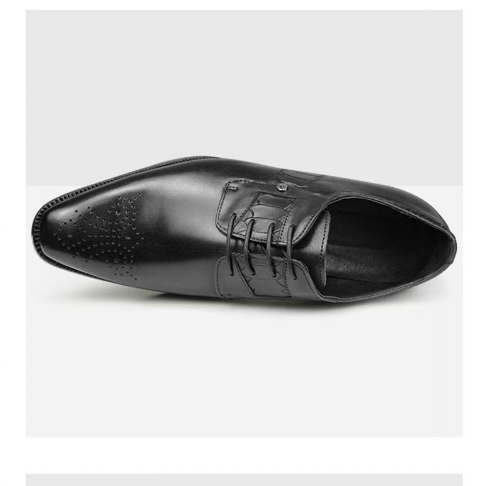 Chaussures Formelles Pour Hommes Mariage À Lacets Personnalisées - Noir