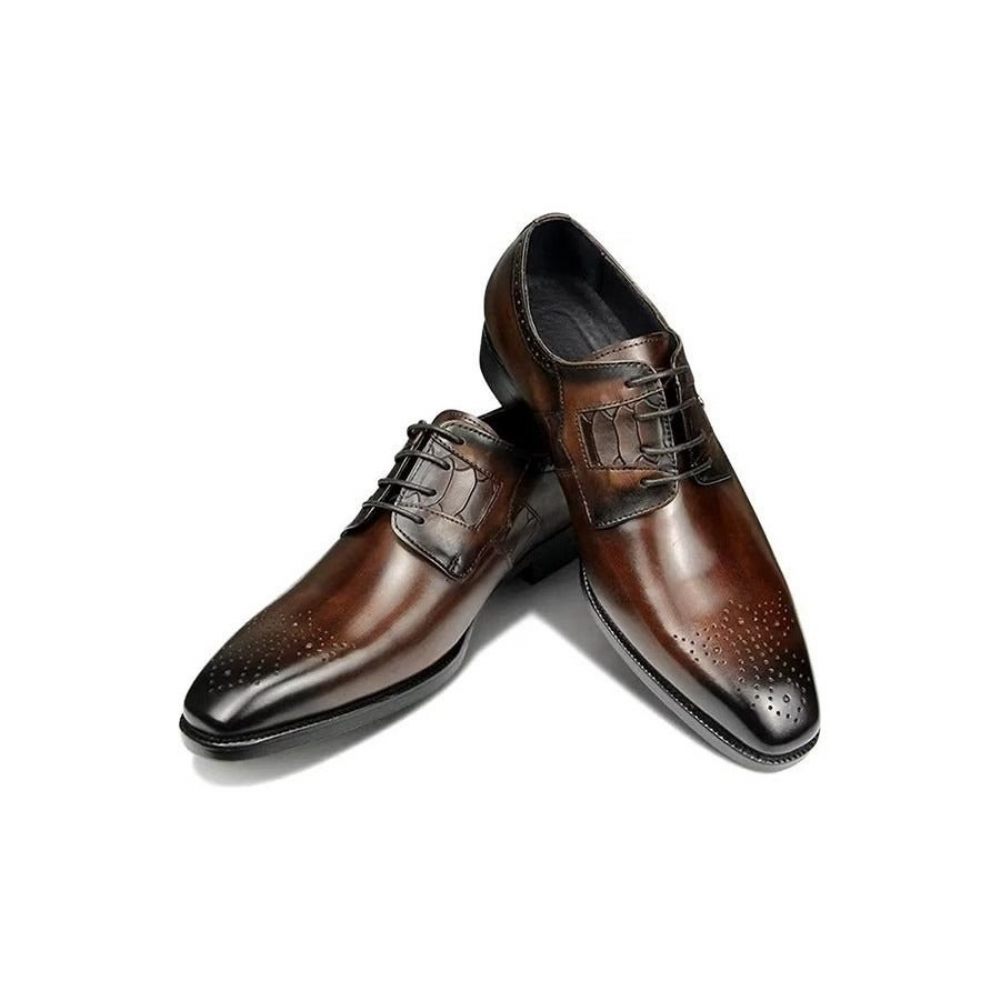 Chaussures Formelles Pour Hommes Mariage À Lacets Personnalisées - Café