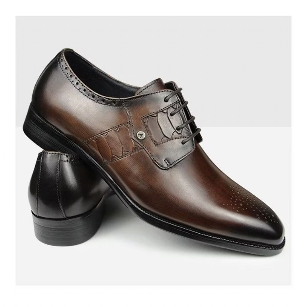 Chaussures Formelles Pour Hommes Mariage À Lacets Personnalisées - Café