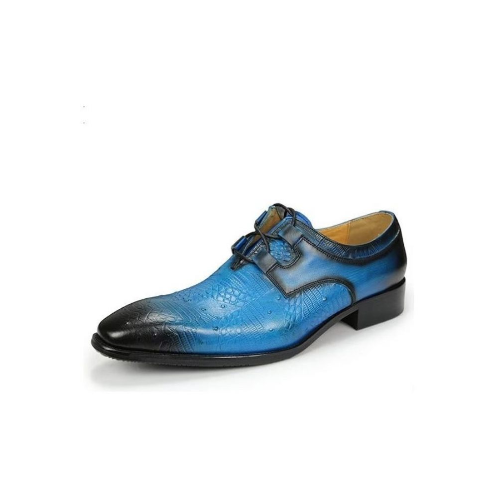 Chaussures Formelles Pour Hommes Mariage À Lacets Personnalisées - Bleu