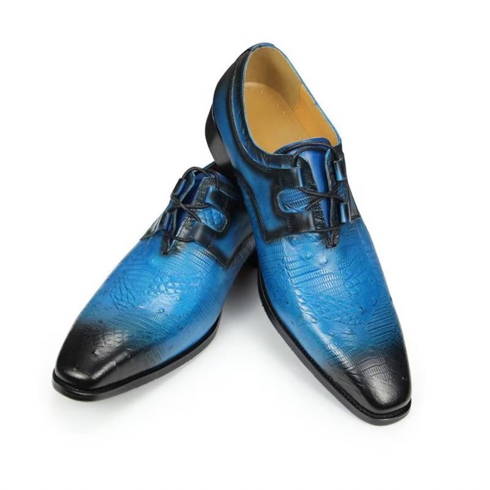 Chaussures Formelles Pour Hommes Mariage À Lacets Personnalisées - Bleu