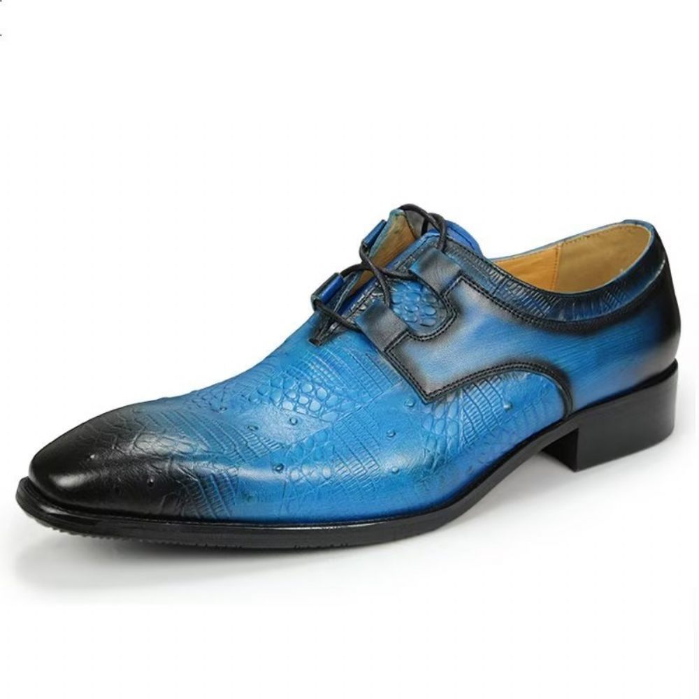 Chaussures Formelles Pour Hommes Mariage À Lacets Personnalisées - Bleu